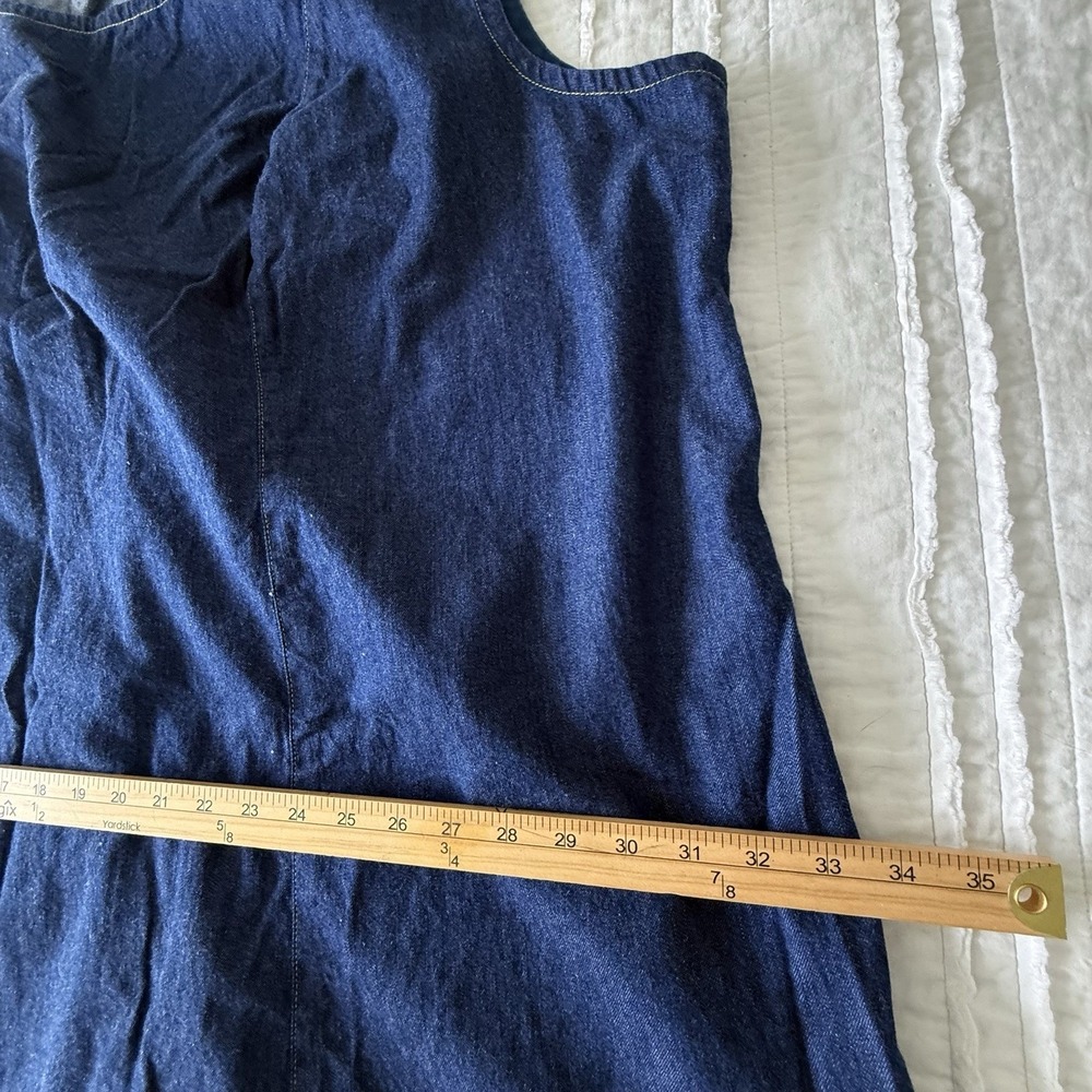 VTG Jamie's Jumpers Dark Denim Maxi Dress USA Plus 3X Cottage Farmhouse - Picture 7 of 7